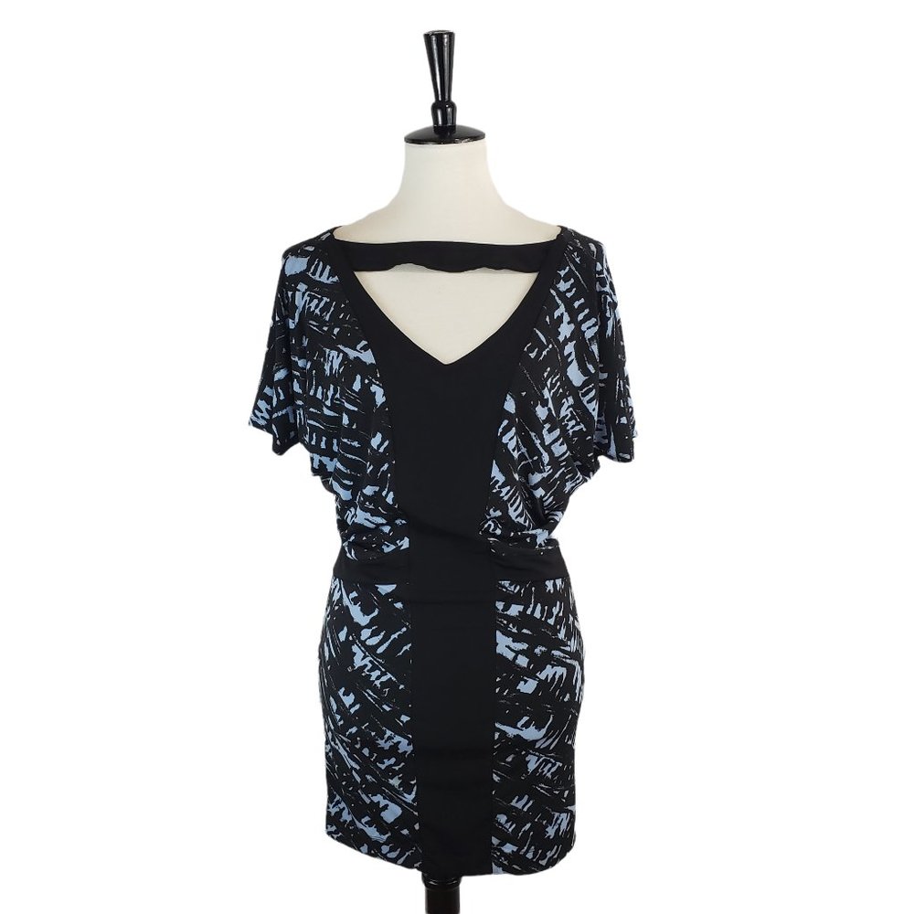BCBGeneration Black and Blue V-neck Mini-dress XS